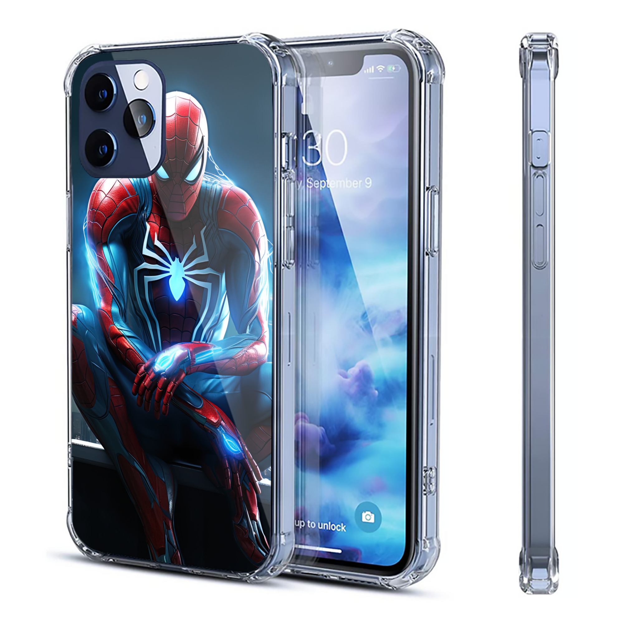 （画像用） Spider Man スパイダーマン 【iPhone 12シリーズ対応】透明スマホケース（クリアソフトケース）